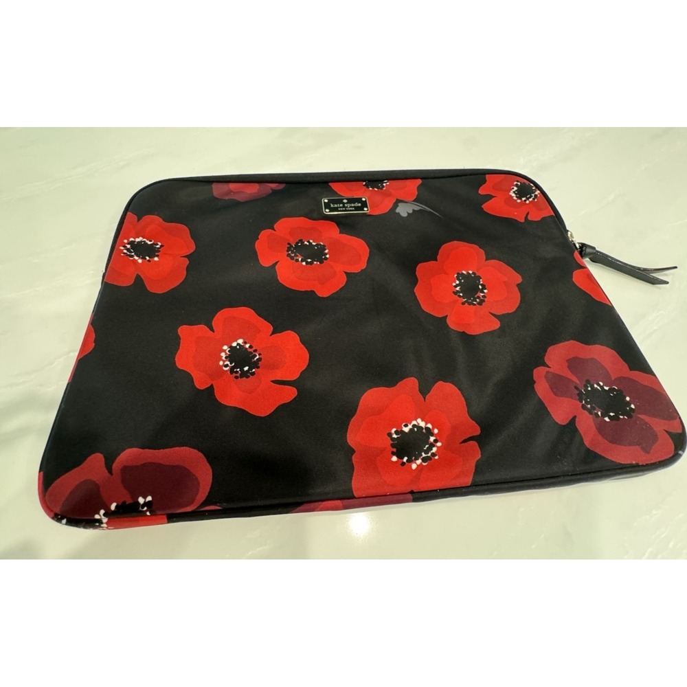 Kate Spade 10x14 red & black laptop case - Picture 2 of 9